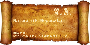Maloschik Modeszta névjegykártya